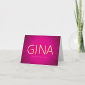 Gina Name in leuchtenden Neonleuchten Karte (Vorderseite)