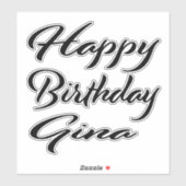 Gina Name Vorname black Sticker Geburtstag (Blatt)