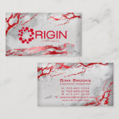 Gina Origin Event Planning Red Gray Silver Visitenkarte (Vorne/Hinten)