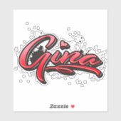 Gina red Heart Graffiti Aufkleber Sticker (Blatt)