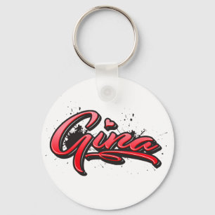 Gina Red Heart Graffiti Schlüsselger Schlüsselanhänger