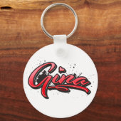 Gina Red Heart Graffiti Schlüsselger Schlüsselanhänger (Vorderseite)