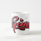 Gina red Heart Graffiti Tasse Kaffeetasse (Mittel)