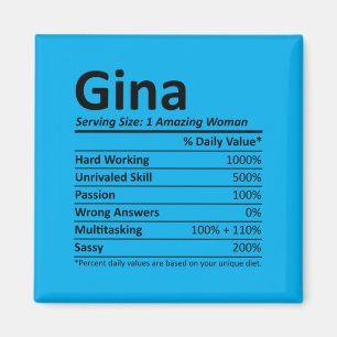 Gina Rition Personalisierter Name Lustige Igovernm Magnet
