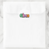 Gina Runder Aufkleber (Tasche)