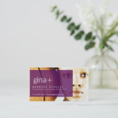 Gina-Visitenkarten [lila] Visitenkarten Visitenkarte (Stehend Vorderseite)