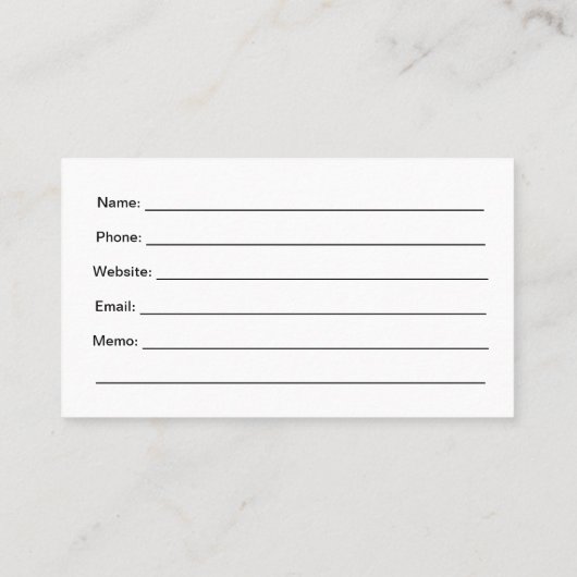 Gineric Visitenkarte (Rückseite)