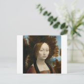Ginevra de Benci by Leonardo da Vinci Postkarte (Stehend Vorderseite)