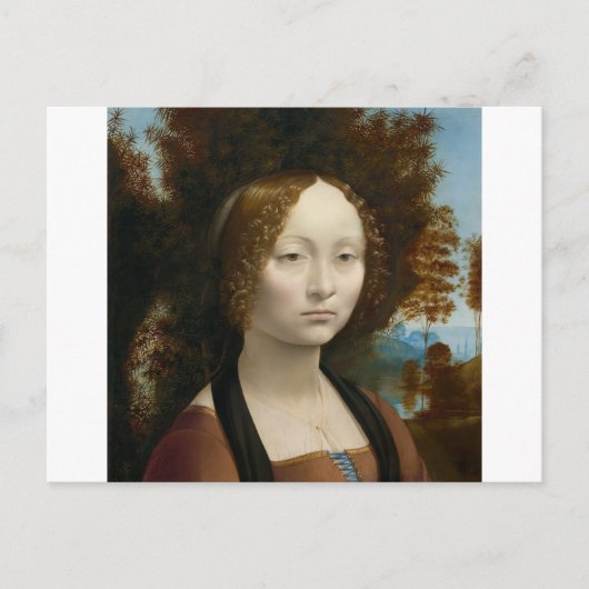 Ginevra de Benci by Leonardo da Vinci Postkarte (Vorderseite)