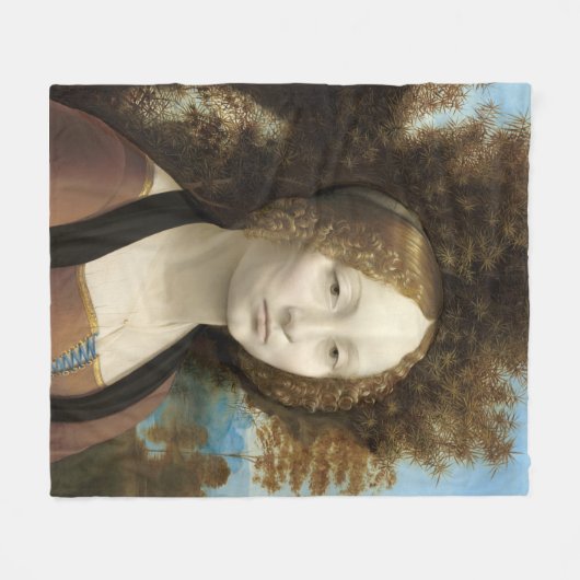 Ginevra de' Benci Leonardo da Vinci Fleecedecke (Vorderseite (Horizontal))