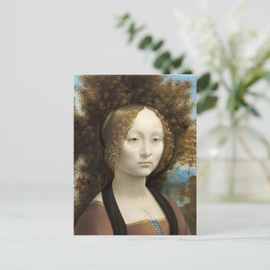 Ginevra de' Benci Leonardo da Vinci Postkarte (Stehend Vorderseite)