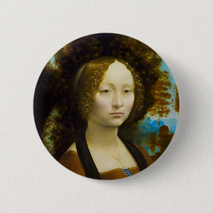 Ginevra de' Benci von Leonardo da Vinci Button