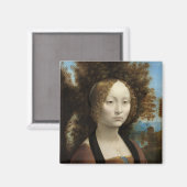 Ginevra de' Benci von Leonardo Da Vinci Magnet (Vorderseite/Rückseite)