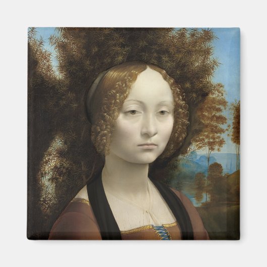 Ginevra de' Benci von Leonardo Da Vinci Magnet (Vorne)