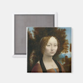 Ginevra de Benci von Leonardo da Vinci Magnet (Vorderseite/Rückseite)