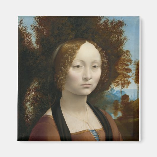 Ginevra de Benci von Leonardo da Vinci Magnet (Vorne)