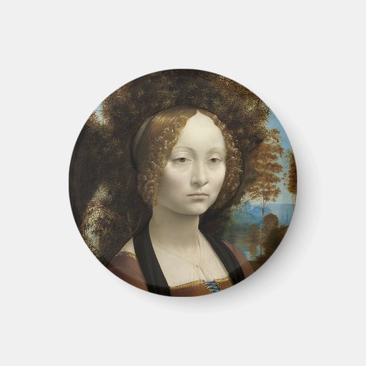 Ginevra de' Benci von Leonardo Da Vinci Magnet (Vorne)