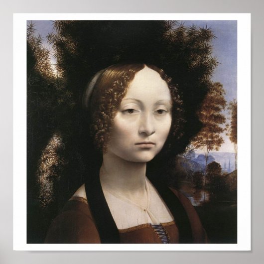 Ginevra de' Benci von Leonardo Da Vinci Poster (Vorne)