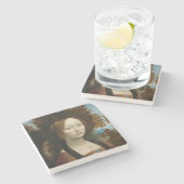 Ginevra de Benci von Leonardo da Vinci Steinuntersetzer (Seitenansicht)