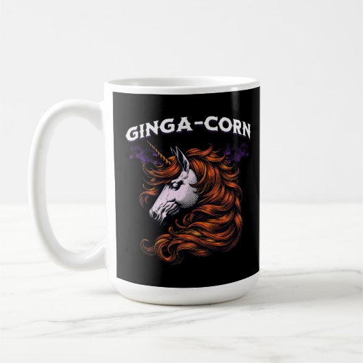 Ginga-Mais Lustiges Ingwer-Einhorn-Design Kaffeetasse (Links)