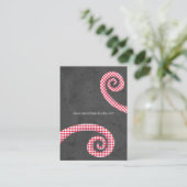 Gingam & Charcoal Graue Elegant Vintag Visitenkarte (Stehend Vorderseite)