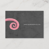 Gingam & Charcoal Graue Elegant Vintag Visitenkarte (Rückseite)