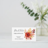 Ginger Autumn Floral Drink Ticket Enclosure Card Begleitkarte (Stehend Vorderseite)