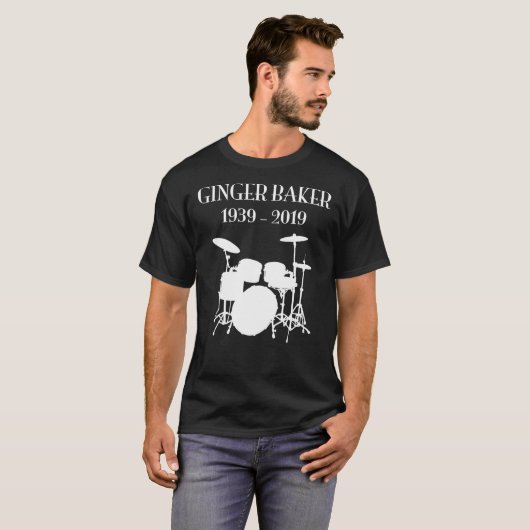 Ginger Baker RIP 1939-2019 mit Schlagzeug Classic  T-Shirt (Vorne ganz)