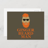 Ginger Bartmann witzig Feiertagspostkarte (Vorne/Hinten)