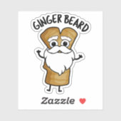 Ginger Beard Funny Gingerbread Food Puff Aufkleber (Blatt)