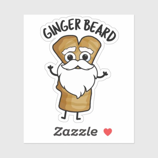 Ginger Beard Funny Gingerbread Food Puff Aufkleber (Blatt)