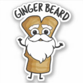 Ginger Beard Funny Gingerbread Food Puff Aufkleber (Vorderseite)