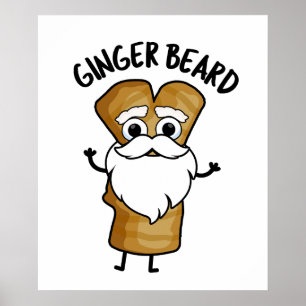 Ginger Beard Funny Gingerbread Food Puff Poster