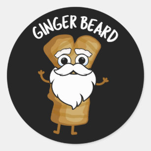 Ginger Beard Funny Gingerbrot Food Pun Dark BG Runder Aufkleber