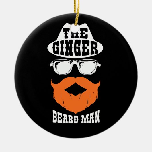 Ginger Beard Man Funny Redhead Irish Bearded Men Keramik Ornament (Vorne)