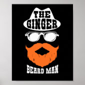 Ginger Beard Man Funny Redhead Irish Bearded Men Poster (Vorne)