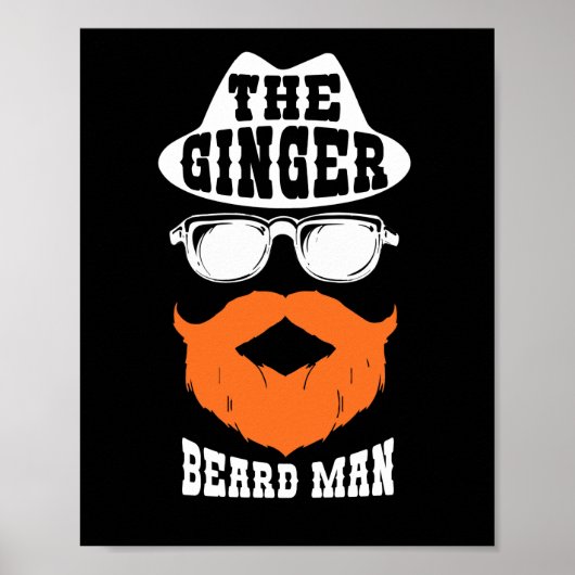Ginger Beard Man Funny Redhead Irish Bearded Men Poster (Vorne)