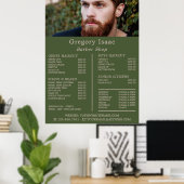 Ginger Beard Model, Men Barbers Price List Poster (Heimbüro)