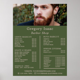 Ginger Beard Model, Men Barbers Price List Poster