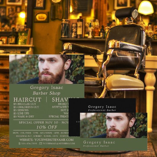Ginger Beard Model, Men's Barbers Visitenkarte
