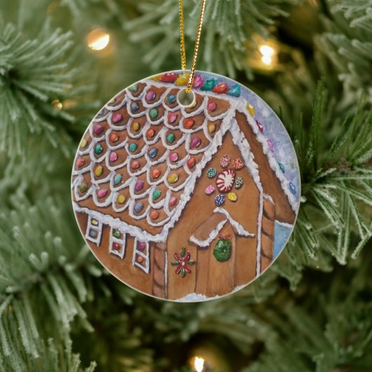 Ginger Bread House Keramik Ornament (Baum)