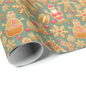 Ginger Bread Man Pattern National Gingerbrett Day Geschenkpapier (Rolleneckpunkt)