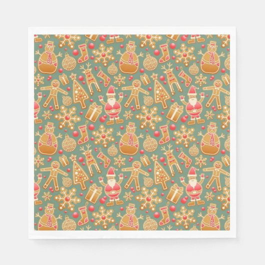 Ginger Bread Man Pattern National Gingerbrett Day Serviette (Vorderseite)