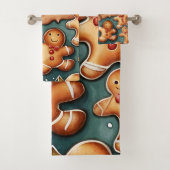 Ginger breman niedliches Weihnachtsdesign Badhandtuch Set (Insitu)