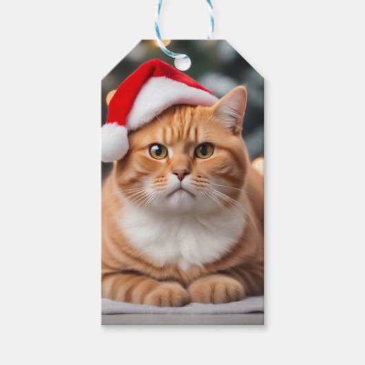 Ginger British Shorthair Christmas Geschenkanhänger (Vorderseite)