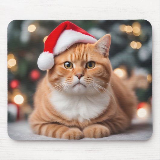 Ginger British Shorthair Christmas Mousepad (Vorne)