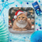 Ginger British Shorthair Christmas Pappteller (Party)