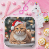 Ginger British Shorthair Christmas Pappteller (Party)