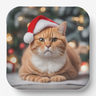 Ginger British Shorthair Christmas Pappteller