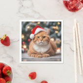 Ginger British Shorthair Christmas Serviette (Beispiel)